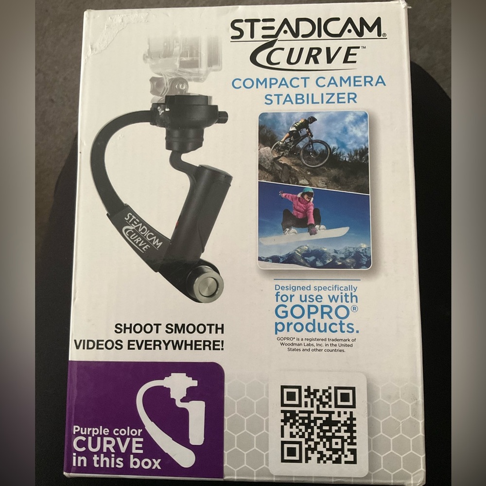 New In Box Steadicam Curve Purple Go Pro